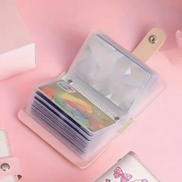 Sanrio Hello Kitty Card Holder Ultra-Thin Large Capacity Wallet Snap Closure - Picture 2 of 2